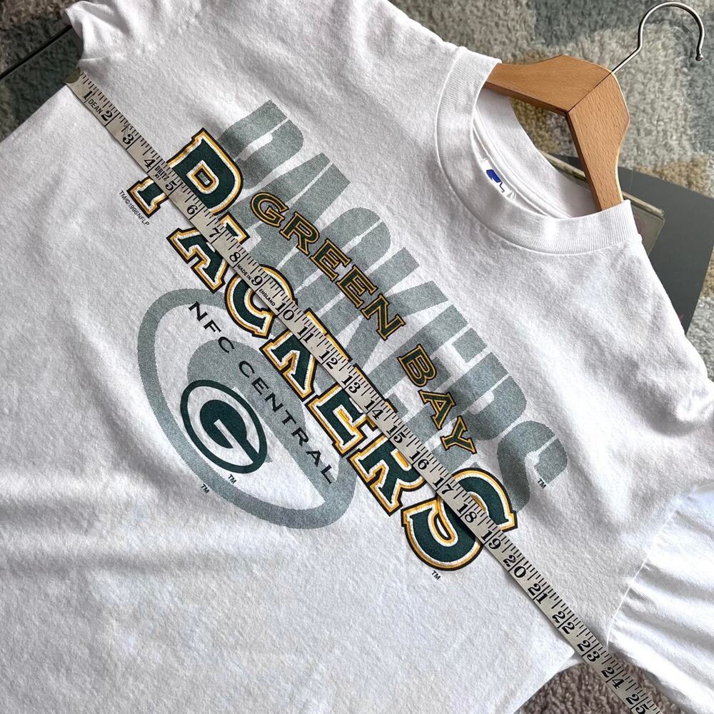 Vintage 90s Green Bay Packers T-Shirt | Starter Puff Print | Size L - Picture 7 of 8